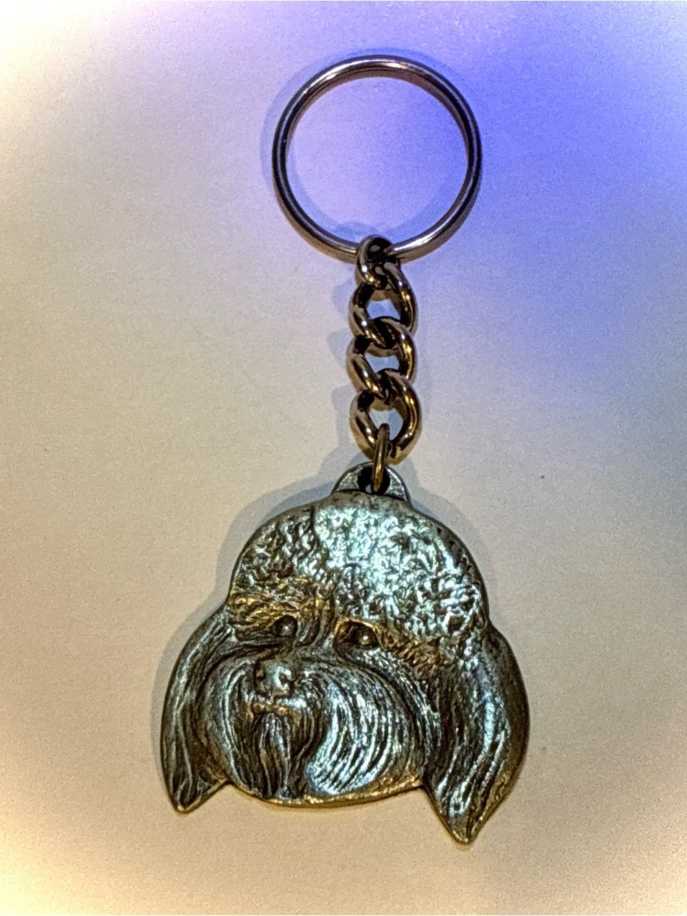 Rare I Love My Bichon Frise Keychain, Rawcliffe Pewter 1983